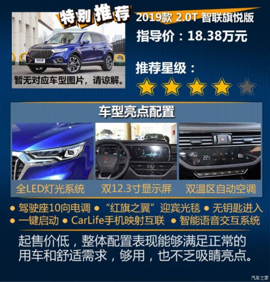 一汽紅旗 紅旗HS5 2019款 2.0T 智聯(lián)旗領四驅(qū)版